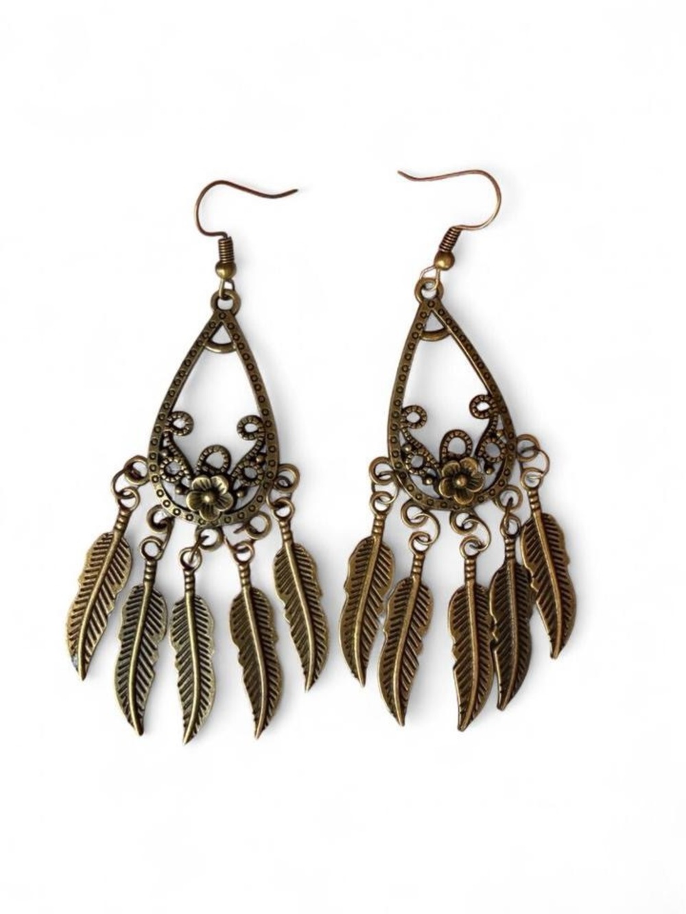 ✨ Handcrafted Bohemian Bronze Chandelier Statement Earrings ✨